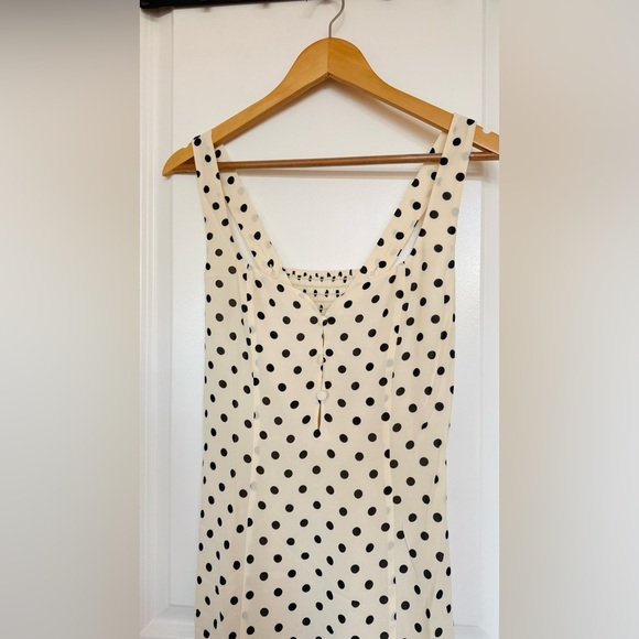 Reformation Cream and Black Polka Dot Midi Dress - Picture 9 of 16